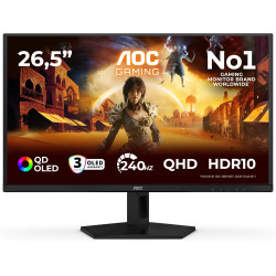 AOC Gaming Moniteur Q27G41ZDF 27 Pouce 240Hz QD-OLED Dalle, 0.03ms GtG, HDR10, G-Sync Compatible, (2560x1440 HDMI 1x 2.0 DP 1x 1
