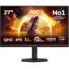 AOC Gaming Moniteur Q27G4XF 27 Pouce 180Hz Fast IPS Dalle, 0.5ms MPRT, HDR10, G-Sync Compatible, Ajustable en Hauteur, (2560x144