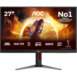AOC Gaming Moniteur 27G4HA 27 Pouce 200Hz Fast IPS Dalle, 0.5ms MPRT, HDR10, G-Sync Compatible, Ajustable en Hauteur, Haut-parle