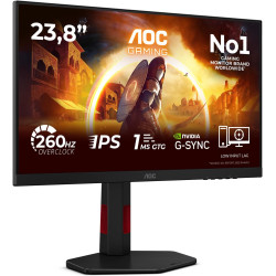 AOC Gaming Moniteur 24G4ZR 24 Pouce 260Hz, Fast IPS Dalle, 1ms GtG, HDR10, G-Sync Compatible, Ajustable en Hauteur, (1920x1080 H
