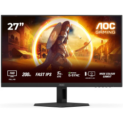 AOC Gaming Moniteur 27G4HRE 27 Pouce 200Hz Fast IPS Dalle, 0.5ms MPRT, HDR10, G-Sync Compatible, Haut-parleurs, (1920x1080 HDMI 