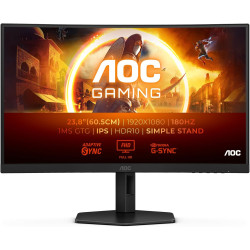 AOC Gaming Moniteur 24G4XE 23.8 Pouce 180Hz Fast IPS Dalle, 0.5ms MPRT, HDR10, G-Sync Compatible, Haut-parleurs, (1920x1080 HDMI