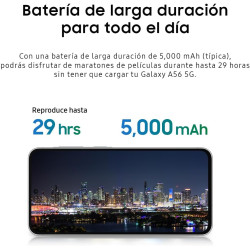 Samsung Galaxy A56 256Go Smartphone Android 5G 8Go RAM AI Display 6.7" Super AMOLED Fotocamera 50MP 5.000 mAh (Gris)