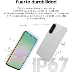 Samsung Galaxy A56 256Go Smartphone Android 5G 8Go RAM AI Display 6.7" Super AMOLED Fotocamera 50MP 5.000 mAh (Gris)