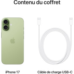 Apple iPhone 17 256 Go : Écran 6,3 pouces avec ProMotion, Puce A19, Caméra avant Center Stage, Meilleure résistance aux rayures,