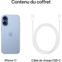 Apple iPhone 17 256 Go : Écran 6,3 pouces avec ProMotion, Puce A19, Caméra avant Center Stage, Meilleure résistance aux rayures,