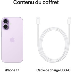 Apple iPhone 17 256 Go : Écran 6,3 pouces avec ProMotion, Puce A19, Caméra avant Center Stage, Meilleure résistance aux rayures,