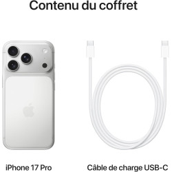 Apple iPhone 17 Pro 256 Go : Écran 6,3 pouces avec ProMotion jusqu’à 120 Hz, Puce A19 Pro, Autonomie prodigieuse, Système caméra