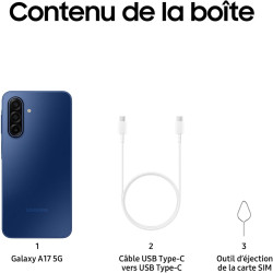 Samsung Galaxy A17 5G 128 Go, Smartphone Android déverrouillé, écran 6,7", Batterie 5000 mAh, Bleu, Version FR