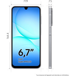 Samsung Galaxy A17 5G 128 Go, Smartphone Android déverrouillé, écran 6,7", Batterie 5000 mAh, Gris, Version FR