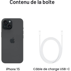 Apple iPhone 15, 128 Go, Noir (Reconditionné)