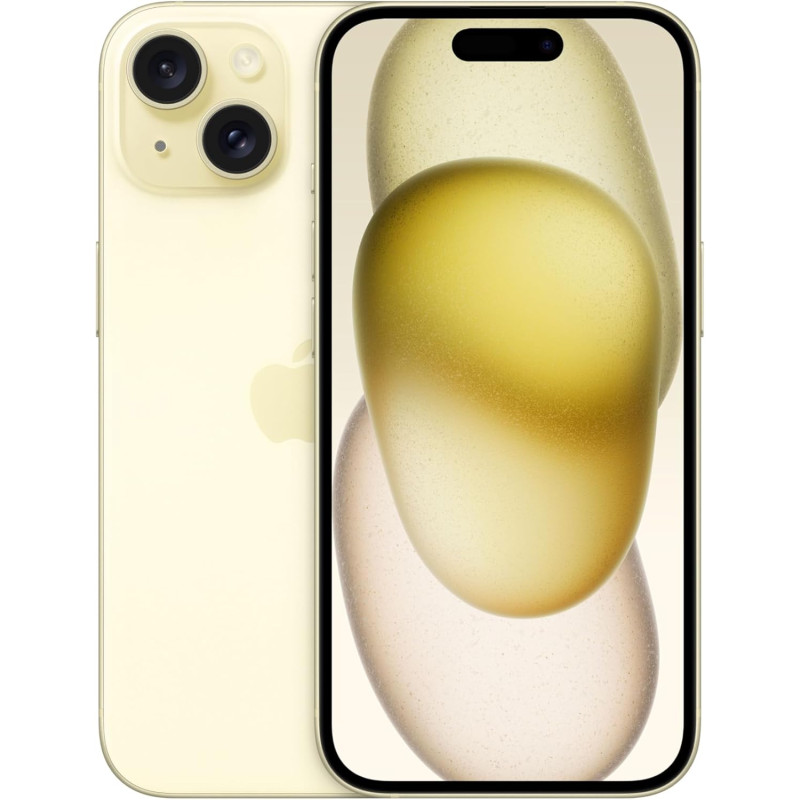 Apple iPhone 15, 128 Go - Jaune (Reconditionné)
