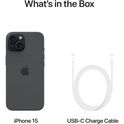 Apple iPhone 15 256Go - Noir (Reconditionné)