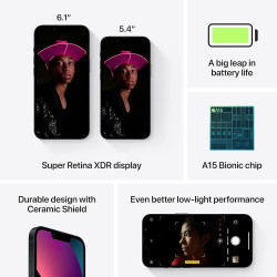 Apple iPhone 13, 256 Go, Minuit (Reconditionné)