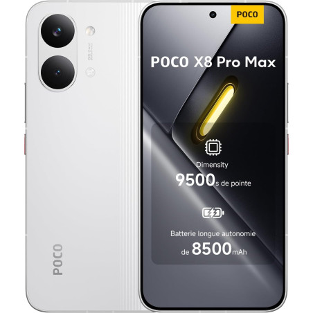 POCO X8 Pro Max, Smartphone 12+512 Go, Processeur Haut de Gamme Dimensity 9500s,écran AMOLED Ultra-Lumineux, 50 MP Light Fusion 