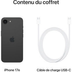 Apple iPhone 17e 256 Go : Écran Super Retina XDR 6,1 Pouces, Puce A19, Autonomie d’Une journée, Caméra Fusion 48 MP  Noir