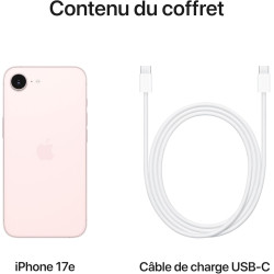 Apple iPhone 17e 512 Go : Écran Super Retina XDR 6,1 Pouces, Puce A19, Autonomie d’Une journée, Caméra Fusion 48 MP  Rose poudré