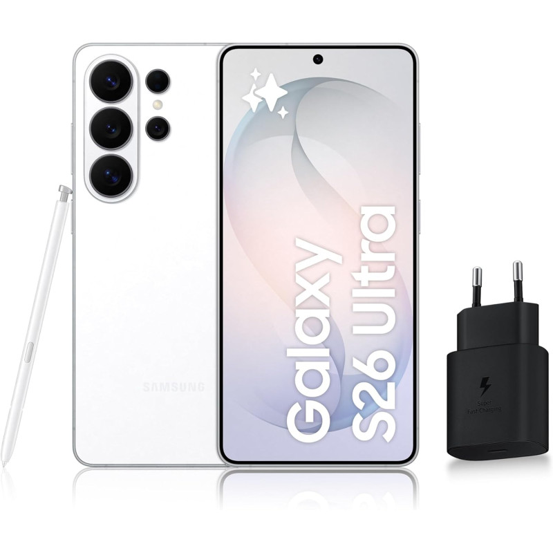 Samsung Galaxy S26 Ultra, Smartphone Android 5G avec Galaxy AI, 256 Go, Chargeur Secteur Rapide 25W Inclus, Smartphone déverroui