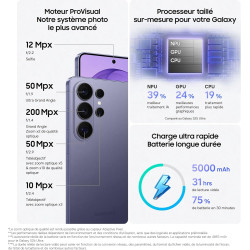 Samsung Galaxy S26 Ultra, Smartphone Android 5G avec Galaxy AI, 512 Go, Chargeur Secteur Rapide 25W Inclus, Smartphone déverroui