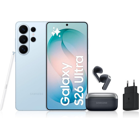 Samsung Galaxy S26 Ultra, avec Galaxy AI, 256 Go, Bleu Galaxy Buds4, Noir, Chargeurs secteurs Rapides 25W Inclus, Version FR