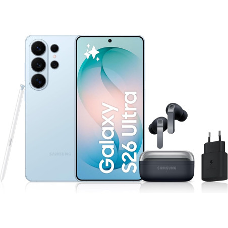 Samsung Galaxy S26 Ultra, avec Galaxy AI, 256 Go, Bleu Galaxy Buds4 Pro, Noir, Chargeurs secteurs Rapides 25W Inclus, Version FR