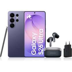 Samsung Galaxy S26 Ultra, avec Galaxy AI, 256 Go, Violet Galaxy Buds4 Pro, Noir, Chargeurs secteurs Rapides 25W Inclus, Version 