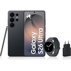 Samsung galaxy s26 ultra, avec galaxy ai, 512 go, noir galaxy watch8, 40mm, noir, bleutooth, chargeurs secteurs rapides 25w incl