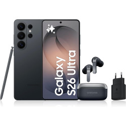 Samsung Galaxy S26 Ultra, avec Galaxy AI, 1 to, Noir Galaxy Buds4 Pro, Noir, Chargeurs secteurs Rapides 25W Inclus, Version FR