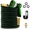 30m/100FT Tuyau d'Arrosage Extensible - Tuyau d'arrosage flexible avec 10 Modèles de Pulvérisation Convient aux Robinets de 1/2"