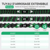 45m/150FT Tuyau d'Arrosage Extensible - Tuyau d'arrosage flexible avec 10 Modèles de Pulvérisation Convient aux Robinets de 1/2"