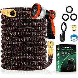 Yofidra Tuyau d'Arrosage Extensible 30m/100Ft avec 10 Modèles de Pulvérisation Convient aux Robinets de 1/2" et 3/4" Raccords en