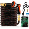 Yofidra Tuyau d'Arrosage Extensible 30m/100Ft avec 10 Modèles de Pulvérisation Convient aux Robinets de 1/2" et 3/4" Raccords en
