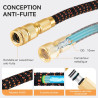 Yofidra Tuyau d'Arrosage Extensible 30m/100Ft avec 10 Modèles de Pulvérisation Convient aux Robinets de 1/2" et 3/4" Raccords en