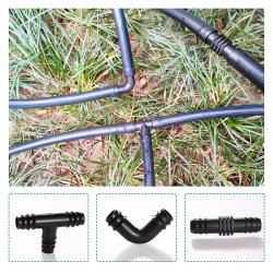 VooGenzek 50 Pièces Raccords d'Irrigation pour Tubes 16mm, Connecteur de Tuyau D'Eau D'Irrigation, Connecteurs Barbelés de Tuyau