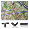 VooGenzek 50 Pièces Raccords d'Irrigation pour Tubes 16mm, Connecteur de Tuyau D'Eau D'Irrigation, Connecteurs Barbelés de Tuyau