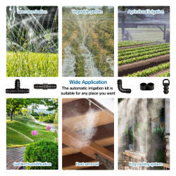 VooGenzek 50 Pièces Raccords d'Irrigation pour Tubes 16mm, Connecteur de Tuyau D'Eau D'Irrigation, Connecteurs Barbelés de Tuyau