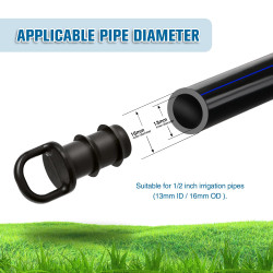 VooGenzek 40 Pièces 16mm Raccords D'irrigation Goutte à Goutte, Bouchons D'extrémité D'irrigation Goutte à Goutte, Adaptateur Bo