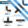 VooGenzek 24 Pièces 16mm Kit de Connecteurs de Tuyaux, Connecteur de Tuyau Cannelé en Plastique, Raccord D'irrigation, Connecteu