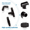 VooGenzek 24 Pièces 16mm Kit de Connecteurs de Tuyaux, Connecteur de Tuyau Cannelé en Plastique, Raccord D'irrigation, Connecteu