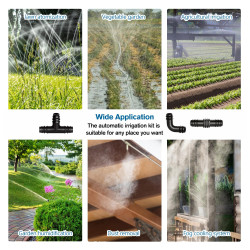 VooGenzek 24 Pièces 16mm Kit de Connecteurs de Tuyaux, Connecteur de Tuyau Cannelé en Plastique, Raccord D'irrigation, Connecteu