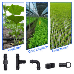 VooGenzek 30 Pièces Raccords d'Irrigation pour Tubes 16mm, Connecteur de Tuyau D'Eau D'Irrigation, Connecteurs Barbelés de Tuyau