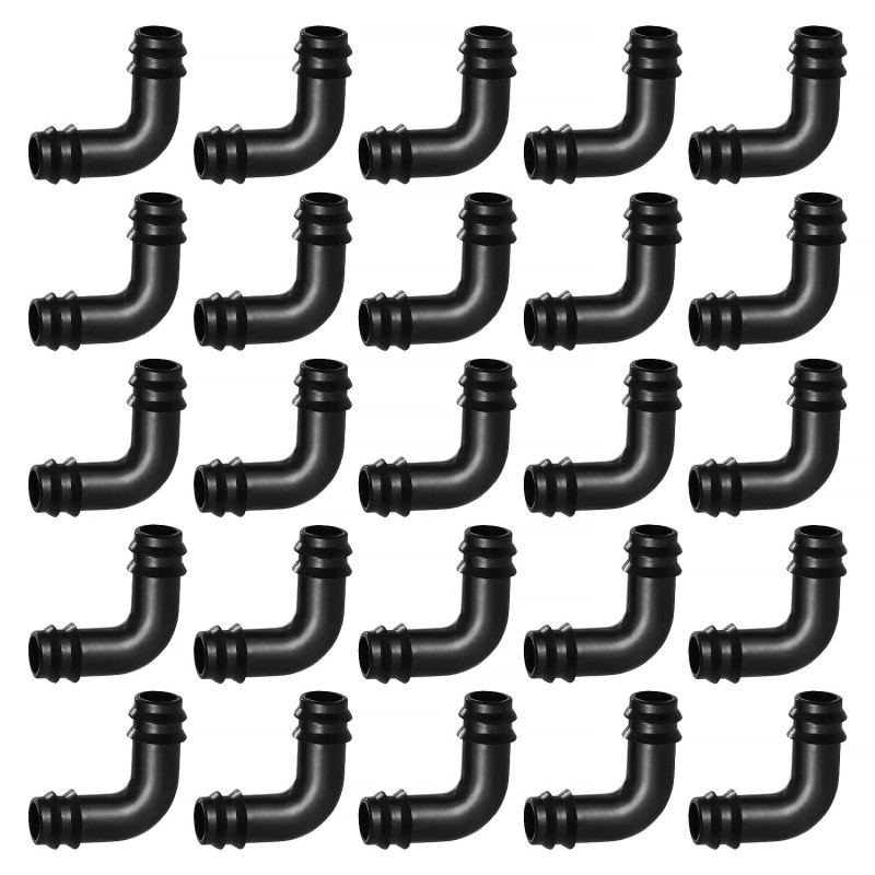VooGenzek 25 Pièces 16mm Connecteurs de Tuyaux, Connecteur de Tuyau Cannelé en Plastique, Raccord D'irrigation, Connecteurs Barb