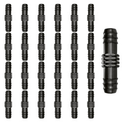 VooGenzek 25 Pièces 16mm Connecteurs de Tuyaux, Connecteur de Tuyau Cannelé en Plastique, Raccord D'irrigation, Connecteurs Barb