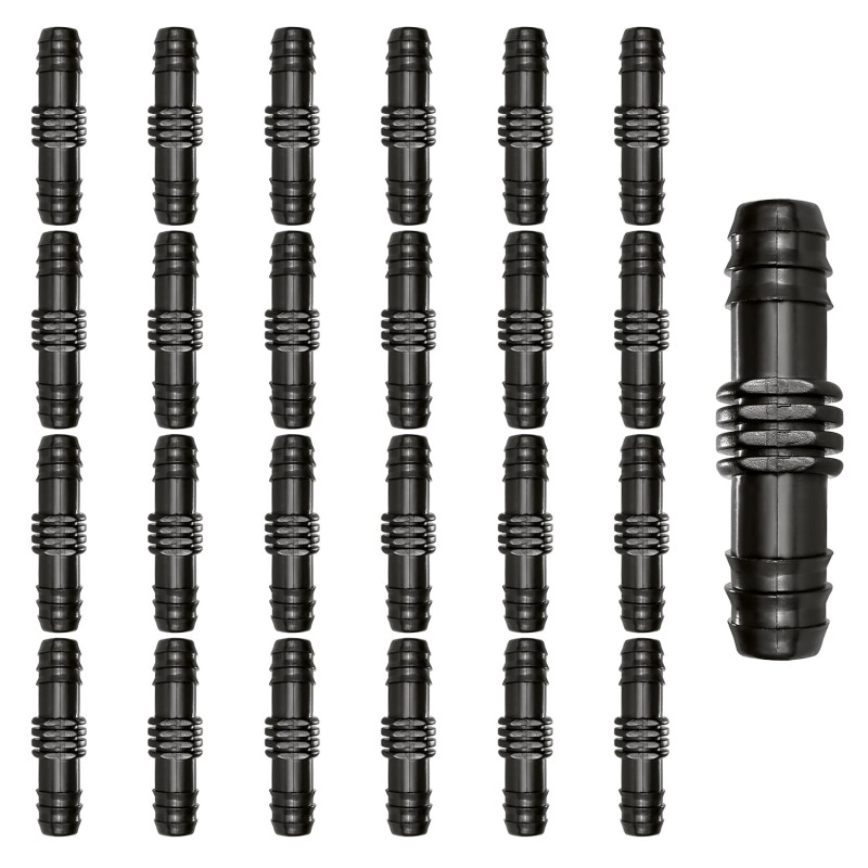 VooGenzek 25 Pièces 16mm Connecteurs de Tuyaux, Connecteur de Tuyau Cannelé en Plastique, Raccord D'irrigation, Connecteurs Barb