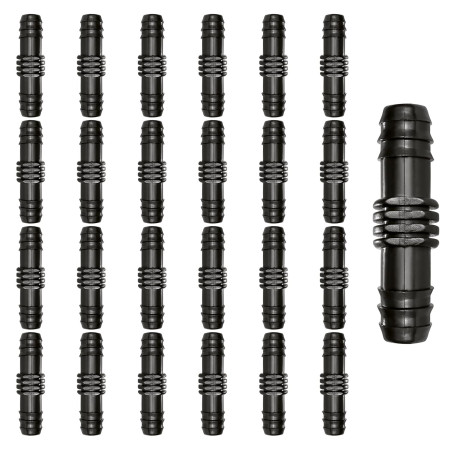 VooGenzek 25 Pièces 16mm Connecteurs de Tuyaux, Connecteur de Tuyau Cannelé en Plastique, Raccord D'irrigation, Connecteurs Barb