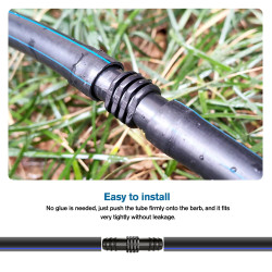 VooGenzek 25 Pièces 16mm Connecteurs de Tuyaux, Connecteur de Tuyau Cannelé en Plastique, Raccord D'irrigation, Connecteurs Barb