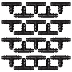 VooGenzek 20 Pièces 16mm Connecteurs de Tuyaux, Connecteur de Tuyau Cannelé en Plastique, Raccord D'irrigation, Connecteurs Barb