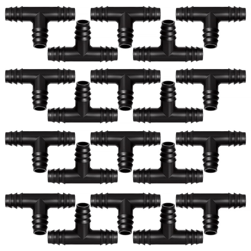 VooGenzek 20 Pièces 16mm Connecteurs de Tuyaux, Connecteur de Tuyau Cannelé en Plastique, Raccord D'irrigation, Connecteurs Barb