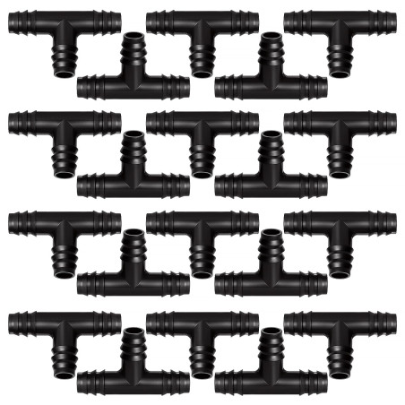 VooGenzek 20 Pièces 16mm Connecteurs de Tuyaux, Connecteur de Tuyau Cannelé en Plastique, Raccord D'irrigation, Connecteurs Barb