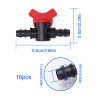 VooGenzek 16 Pièces Vanne Commutation d'Irrigation, Irrigation Pipe Valve Switch, Robinet Jardin en Plastique PE, Robinet Barbel